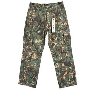 NEW Purple Brand Twill Cargo Pant Size M Camo Multiple Pockets 100% Cotton NWT